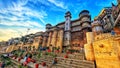 Darbhanga ghat atVaranasi, banaras,india Royalty Free Stock Photo