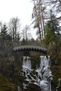 Famous devil`s bridge with beautiful landscape at World Cultural Heritage Herkules in Kassel, WilhelmshÃÂ¶he, Germany