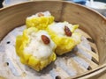 Famous dim sum, Siew Mai. Chinese steamed pork dumplings Royalty Free Stock Photo