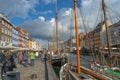 Famous dining and entertainment district Nyhavn Canal in Copenhagen historical downtown, Denmark Royalty Free Stock Photo