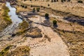 Dinosaur tracks of Comanche National Grassland. La Junta, Colorado. Aerial Drone Photo