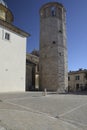 Famous dodecagonal tower with bell tower in Amelia, Umbria, Italy Royalty Free Stock Photo