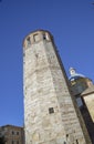 Famous dodecagonal tower with bell tower in Amelia, Umbria, Italy Royalty Free Stock Photo