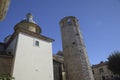 Famous dodecagonal tower with bell tower in Amelia, Umbria, Italy Royalty Free Stock Photo