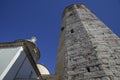 Famous dodecagonal tower with bell tower in Amelia, Umbria, Italy Royalty Free Stock Photo