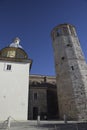 Famous dodecagonal tower with bell tower in Amelia, Umbria, Italy Royalty Free Stock Photo