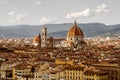 The famous dome of the Santa Maria del Fiore Cathedral in Florence, Italy. Royalty Free Stock Photo