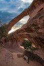 Famous Double Arch in the Arches National Park Royalty Free Stock Photo