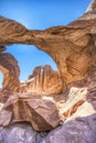 The famous Double Arch at Arches National Park in Utah Royalty Free Stock Photo