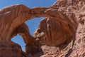 Famous Double Arch in Arches National Park, Utah, US Royalty Free Stock Photo