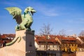 Famous Dragon bridge in Ljubljana