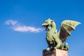 Famous Dragon bridge in Ljubljana