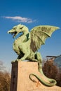 Famous Dragon bridge in Ljubljana