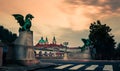 Famous Dragon bridge (Zmajski most), symbol of Ljubljana, capital of Slovenia Royalty Free Stock Photo