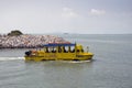 Famous duck tours attraction with an amphibious vehicle that can operate both as a bus and as a boat.