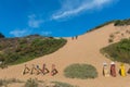 The famous dunes of the city of Concon on the coast of the Pacific Ocean, in Chile.