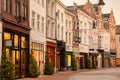 The Dutch shopping street Hinthamerstraat with december christmas decoration in Den Bosch, The Netherlands