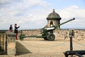 The famous Edinburgh cannon which shoots at one oclock for corr Royalty Free Stock Photo