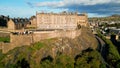 Famous Edinburgh Castle on Castle Hill - aerial view