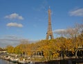 River Seine and Eiffel tower in Paris, France Royalty Free Stock Photo