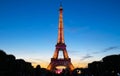 Famous Eiffel Tower during celebrations of French national holiday - Bastille Day. Royalty Free Stock Photo