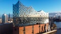 Famous Elbphilharmonie Concert Hall in Hamburg - CITY OF HAMBURG, GERMANY - DECEMBER 25, 2020