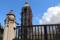 Big Ben covered in scaffolding.