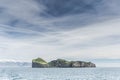 Famous Ellidaey island with tiny house, Iceland Royalty Free Stock Photo