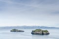 Famous Ellidaey island with tiny house, Iceland Royalty Free Stock Photo