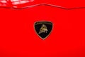 Famous emblem of Lamborghini sports cars. Royalty Free Stock Photo