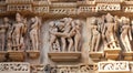 Famous erotic temple in Khajuraho, India Royalty Free Stock Photo