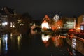 The famous executioner`s bridge at nightfall. Nurnberg, Germany.