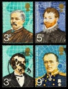 Famous Explorers Postage Stamps Royalty Free Stock Photo