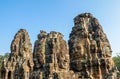 Famous faces of Bayon, the most notable temple at Angkor Thom, Cambodia