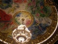 Beautiful painting of the ceiling of the Paris Opera