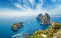 Famous Faraglioni rocks, Capri island, Italy Royalty Free Stock Photo