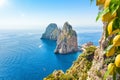 Famous Faraglioni Rocks, Capri Island, Italy Royalty Free Stock Photo