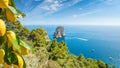 Famous Faraglioni Rocks, Capri Island, Italy Royalty Free Stock Photo