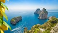Famous Faraglioni Rocks, Capri Island, Italy Royalty Free Stock Photo
