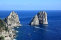 Famous Faraglioni Rocks on the Coast of Capri, Italy Royalty Free Stock Photo