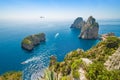 Famous Faraglioni rocks near Capri island, Italy Royalty Free Stock Photo