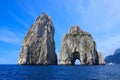 Faraglioni rocks off the island of Capri, Italy