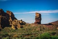 Famous Finger Of God rock near volcano Teide in Tenerife island - Canary, Spain Royalty Free Stock Photo