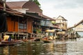 Famous floating market in Thailand, Damnoen Saduak floating market, tourists visiting by boat, Ratchaburi, Thailand Royalty Free Stock Photo