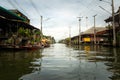 Famous floating market in Thailand, Damnoen Saduak floating market, tourists visiting by boat, Ratchaburi, Thailand Royalty Free Stock Photo