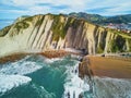 Famous flysch of Zumaia, Basque Country, Spain Royalty Free Stock Photo