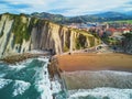 Famous flysch of Zumaia, Basque Country, Spain Royalty Free Stock Photo