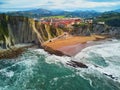 Famous flysch of Zumaia, Basque Country, Spain Royalty Free Stock Photo
