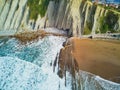 Famous flysch of Zumaia, Basque Country, Spain Royalty Free Stock Photo