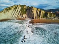 Famous flysch of Zumaia, Basque Country, Spain Royalty Free Stock Photo